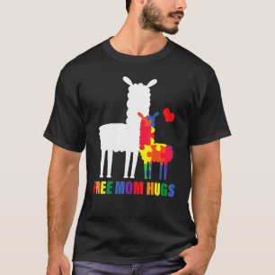 Free Mum Huge Autism Awareness Llama Puzzle Autist T-Shirt