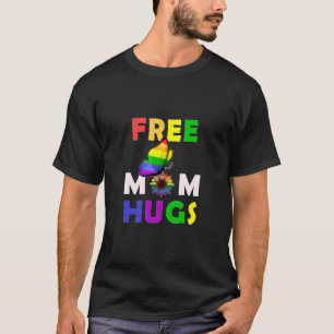 Free Mum Hugs Ally Butterfly Rainbow LGBTQ Pride G T-Shirt