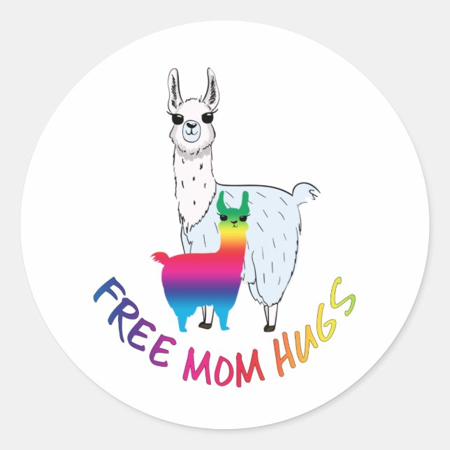 Free mum hugs classic round sticker (Front)