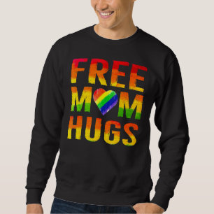 Free Mum Hugs Gay Lgbt Pride Parades Daisy Flower Sweatshirt