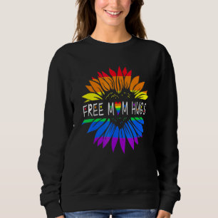 Free Mum Hugs Gay Pride Lgbt Daisy Rainbow Flower  Sweatshirt