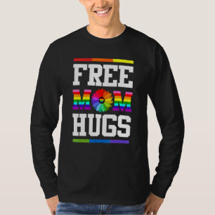 Free Mum Hugs Gay Pride LGBT Daisy Rainbow Flower  T-Shirt