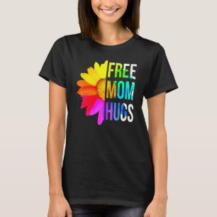 Free Mum Hugs Gay Pride Lgbt Daisy Rainbow Flower T-Shirt