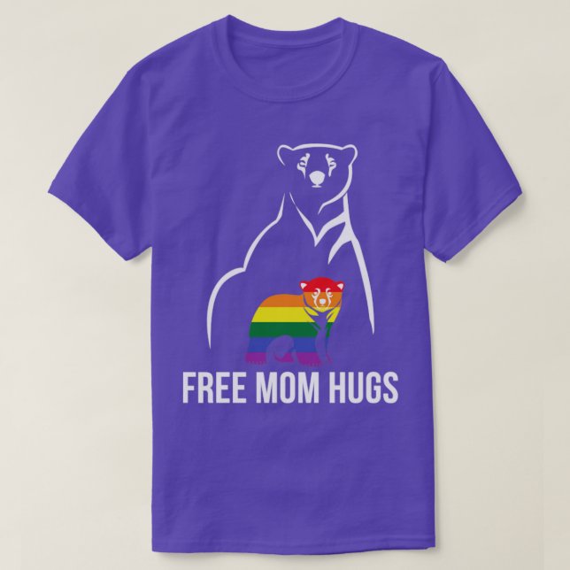 Free Mum Hugs Gay Pride LGBT Rainbow Women T-Shirt (Design Front)