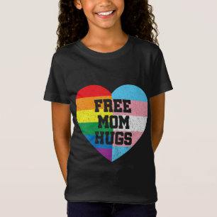 Free Mum Hugs Gay Pride Transgender Rainbow Flag T-Shirt