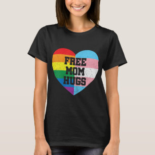 Free Mum Hugs Gay Pride Transgender Rainbow Flag T-Shirt
