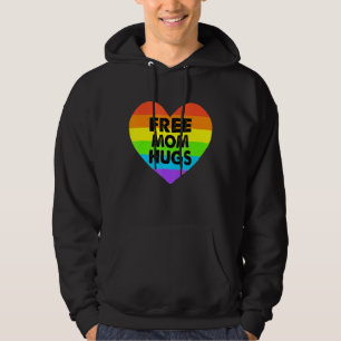 Free Mum Hugs Gay Pride Transgender Rainbow Heart Hoodie