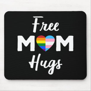Free Mum Hugs II - Rainbow Gay Trans Pride Mouse Pad