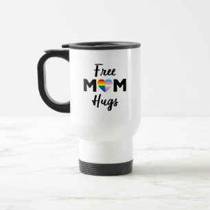 Free Mum Hugs II - Rainbow Gay Trans Pride Travel Mug