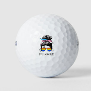 Free Mum Hugs IV - Messy Bun Rainbow Gay Trans Golf Balls