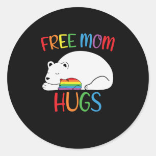 Free Mum Hugs LGBT Bear Hugs Classic Round Sticker