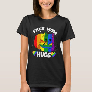 Free Mum Hugs Lgbt Cat Gay Pride Rainbow T-Shirt