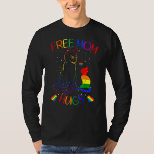 Free Mum Hugs Lgbt Cat Gay Pride Rainbow T-Shirt