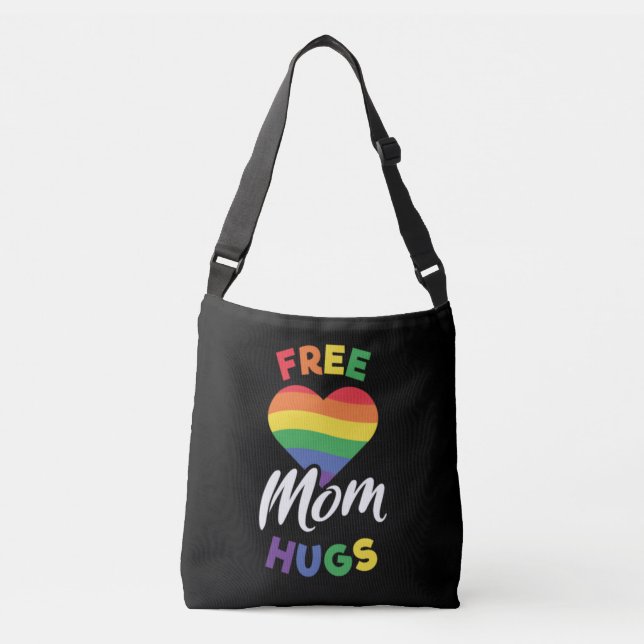 Free Mum Hugs LGBT Gay Pride Love Bisexual Love Crossbody Bag (Front)