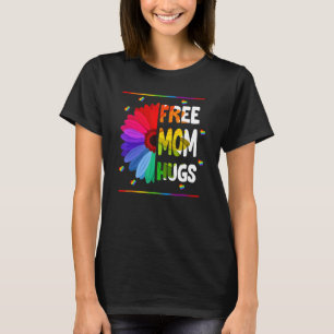 Free Mum Hugs  Lgbt Lgbtq Pride  Rainbow Sunflower T-Shirt