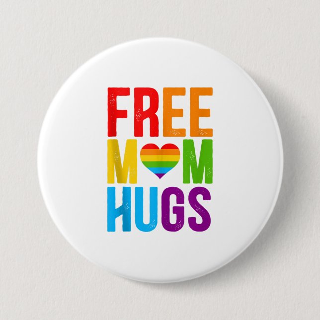 Free Mum Hugs LGBT Month Tank Top 7.5 Cm Round Badge (Front)