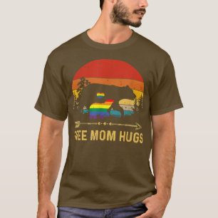 Free Mum Hugs LGBT Pride Mama Bear Retro Tshirt Gi