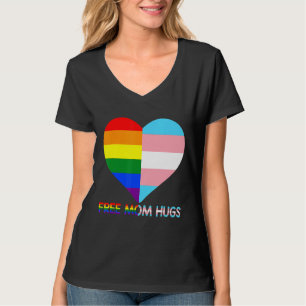 Free Mum Hugs Lgbt Pride Transgender Rainbow Flag T-Shirt