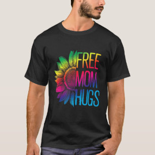 Free Mum Hugs - LGBT Rainbow. Sunflower T-Shirt