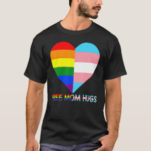 Free Mum Hugs LGBT Transgender Rainbow Flag Pride  T-Shirt