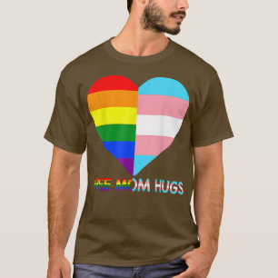 Free Mum Hugs LGBT Transgender Rainbow Flag Pride  T-Shirt