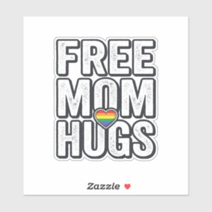 Free Mum Hugs Pride Heart Vintage T-Shirt Design_1