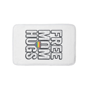 Free Mum Hugs Pride Heart Vintage T-Shirt Design_1 Bath Mat