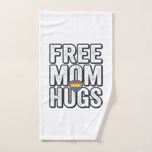 Free Mum Hugs Pride Heart Vintage T-Shirt Design_1 Hand Towel