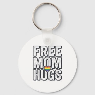 Free Mum Hugs Pride Heart Vintage T-Shirt Design_1 Key Ring