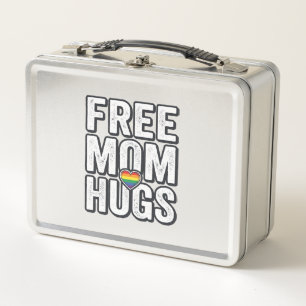 Free Mum Hugs Pride Heart Vintage T-Shirt Design_1 Metal Lunch Box
