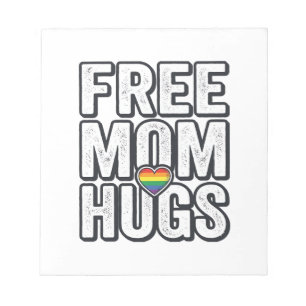 Free Mum Hugs Pride Heart Vintage T-Shirt Design_1 Notepad