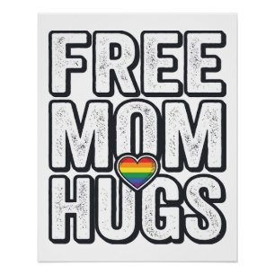 Free Mum Hugs Pride Heart Vintage T-Shirt Design_1 Poster