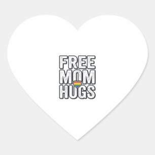 Free Mum Hugs Pride Heart Vintage T-Shirt Design_1 Sticker