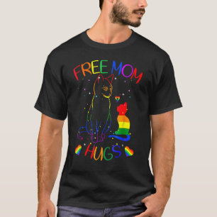 Free Mum Hugs Pride  Proud Ally Cat Rainbow Lgbt T-Shirt