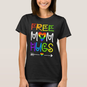 Free Mum Hugs Pride  Rainbow Heart Lgbt Gay Pride T-Shirt