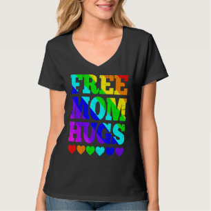 Free Mum Hugs Rainbow Gay Pride Lgbt Lesbian Vint T-Shirt