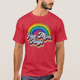 Free Mum Hugs Rainbow Heart LGBT Flag LGBT Pride M T-Shirt