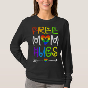 Free Mum Hugs Rainbow Heart Lgbt Pride Month 2 T-Shirt
