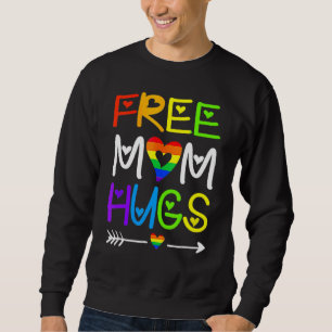 Free Mum Hugs  Rainbow Heart Lgbt Pride Month 3 Sweatshirt