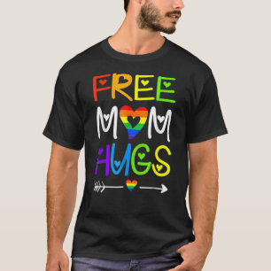 Free Mum Hugs Rainbow Heart Lgbt Pride Month 5 T-Shirt