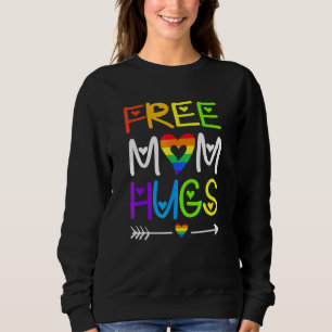 Free Mum Hugs  Rainbow Heart Lgbt Pride Month Sweatshirt