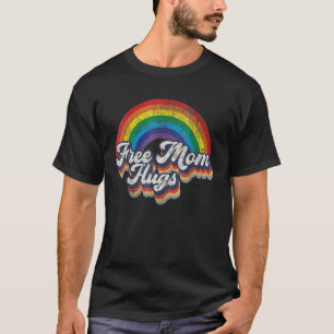 Free Mum Hugs Rainbow Heart Lgbt Pride Month T-Shirt