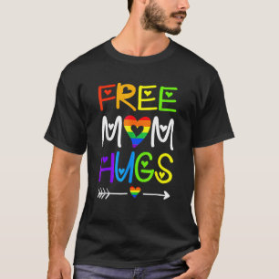 Free Mum Hugs Rainbow Heart Lgbt Pride Month T-Shirt