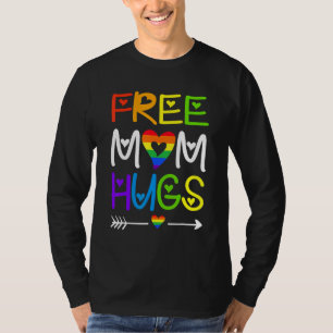 Free Mum Hugs  Rainbow Heart Lgbt Pride Month T-Shirt