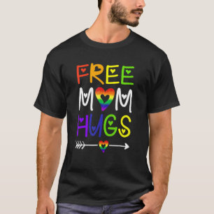 Free Mum Hugs Rainbow Heart Lgbt Pride Month T-Shirt