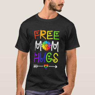 Free Mum Hugs Rainbow Heart Lgbt Pride Month T-Shirt