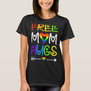 Free Mum Hugs  Rainbow Heart Lgbt Pride Month T T-Shirt