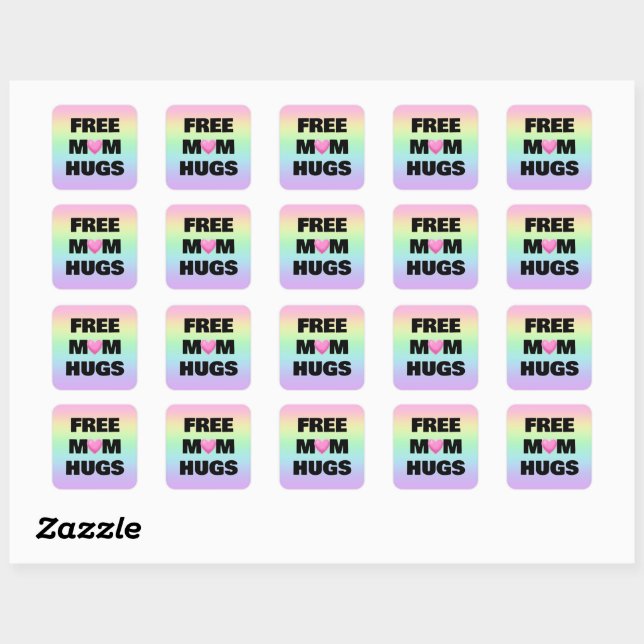 Free Mum Hugs Rainbow Stickers (Sheet)