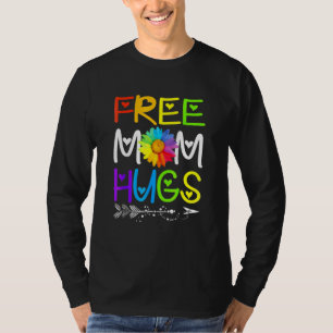 Free Mum Hugs Rainbow Sunflower Lgbt Gay Pride T-Shirt