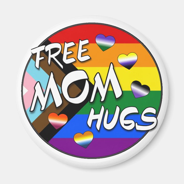 Free Mum Hugs, show your support for LGBTQIA youth Magnet (Front)
